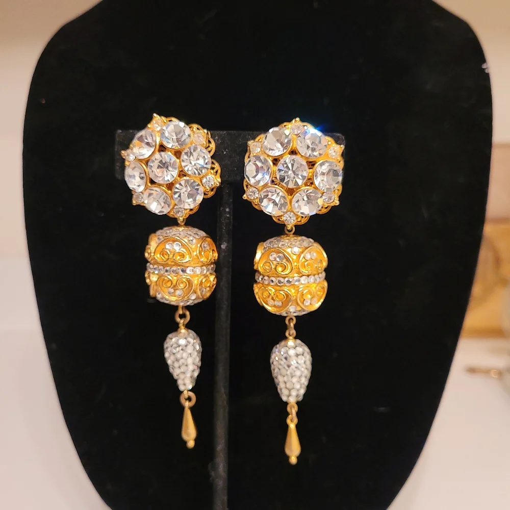 Art Deco Dangle Earrings - Picture 1 of 7